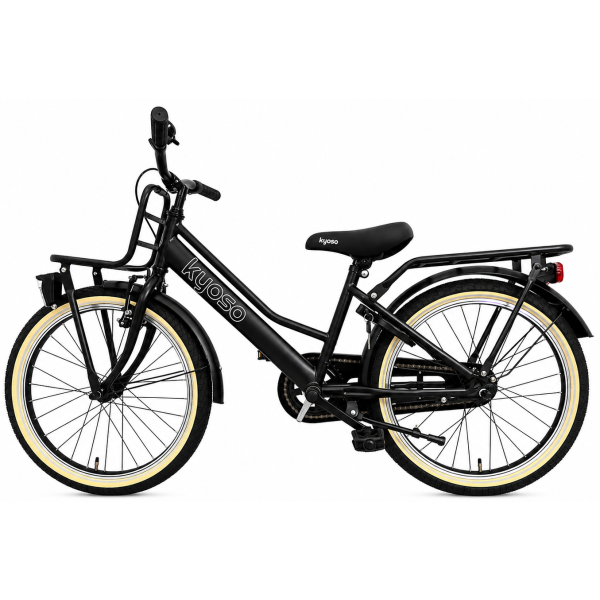 Kyoso - Kyoso Kinderfiets blossom classic 20 inch met remnaaf - mat zwart / roze