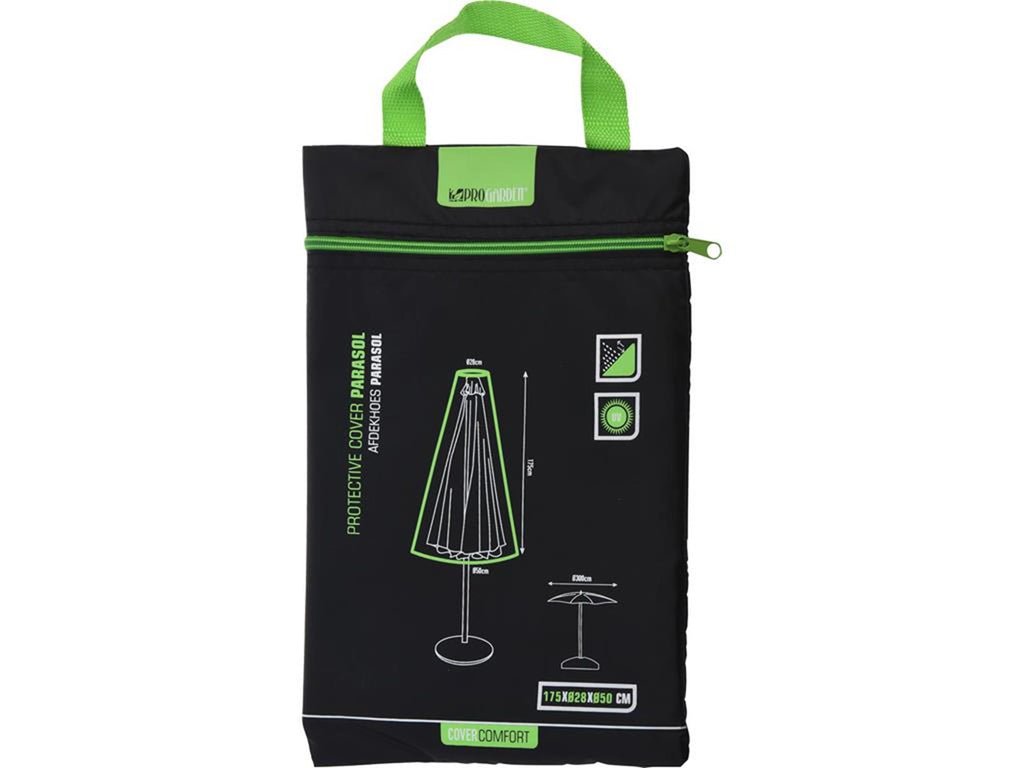 Pro Garden - Garden afdekhoes voor parasol zwart 175xã˜28xã˜50cm