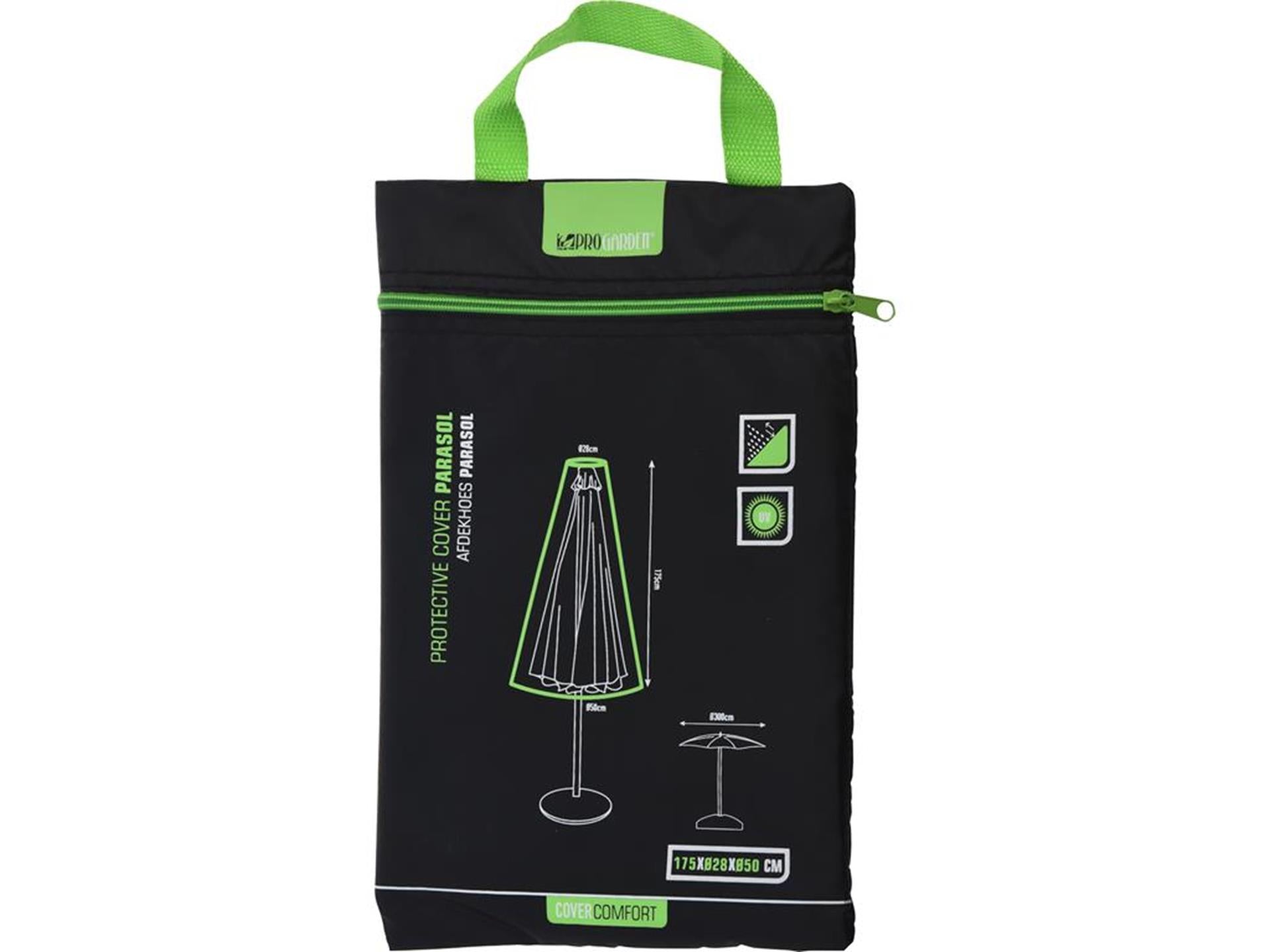 Pro Garden - Garden afdekhoes voor parasol zwart 175xã˜28xã˜50cm