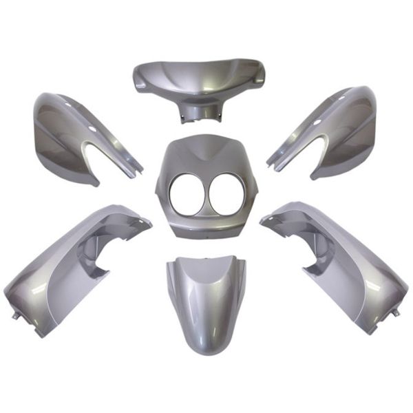 Edge plaatset 9-delig voor yamaha neo's - vanaf bouwjaar 2008 tot 2011 - 2 en 4 takt model - metallic zilver