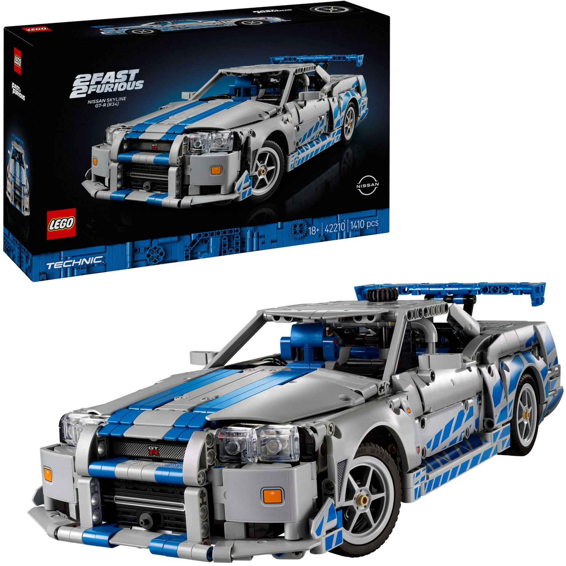 Lego technic 42210 2 fast 2 furious nissan skyline gt-r (r34) auto