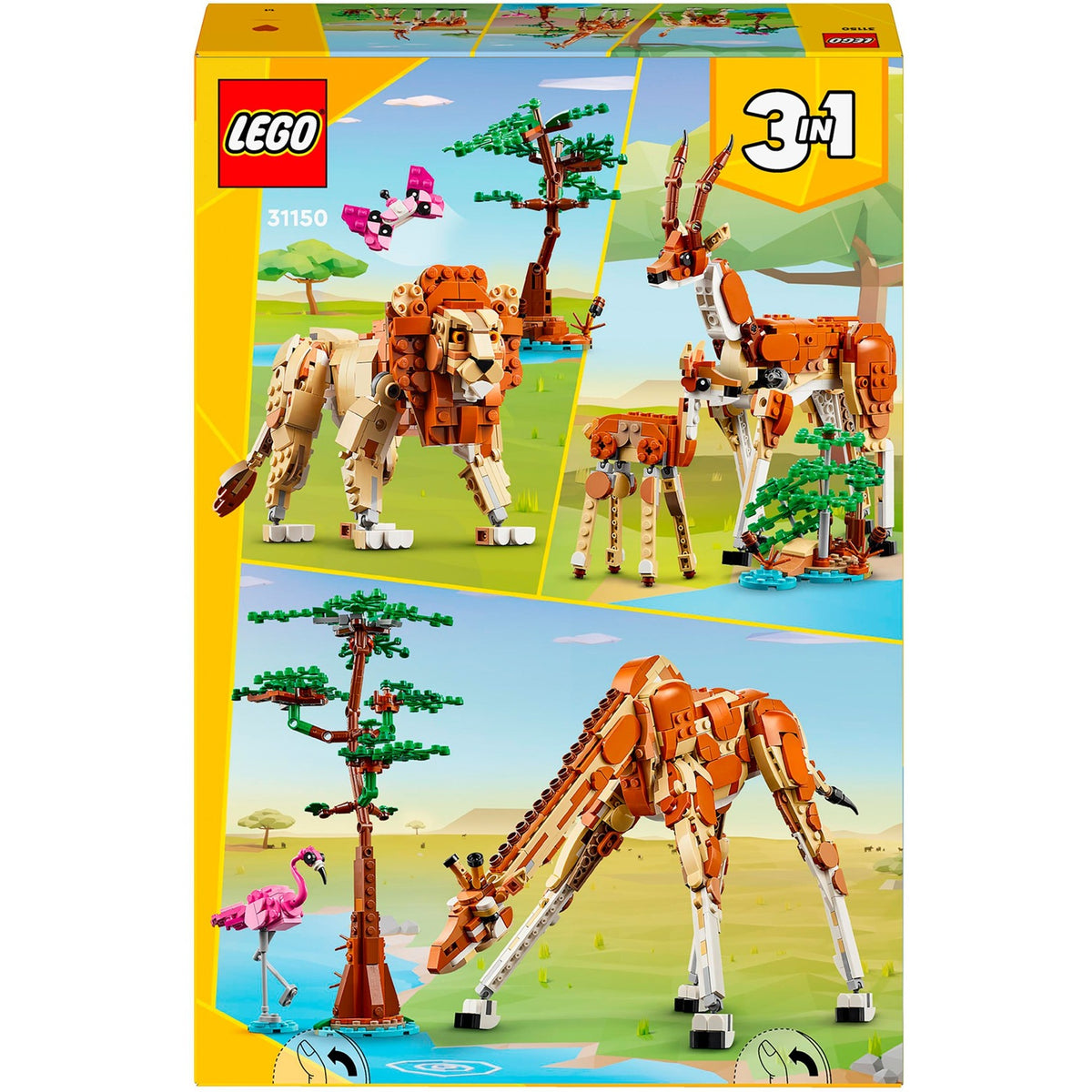 LEGO - creator 3in1 safaridieren speelgoed set met giraffe gazelles en leeuw 31150