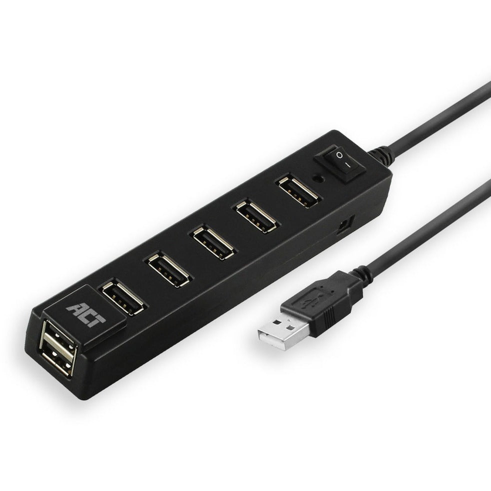 ACT Connectivity - ACT Connectivity usb hub 7 port met aan- en uit schakelaar usb-hub (zwart)