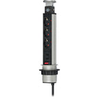 Brennenstuhl tower power usb-charger stekkerdoos 3-voudig met dubbele usb-laadingang 2m h05vv-f 3g1,5 volledig verzonken in tafelblad