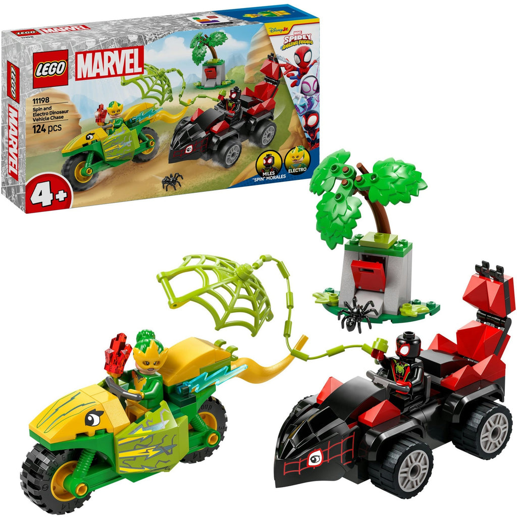 LEGO - spidey 11198 spin en electro achtervolging met dinosaurusvoertuigen