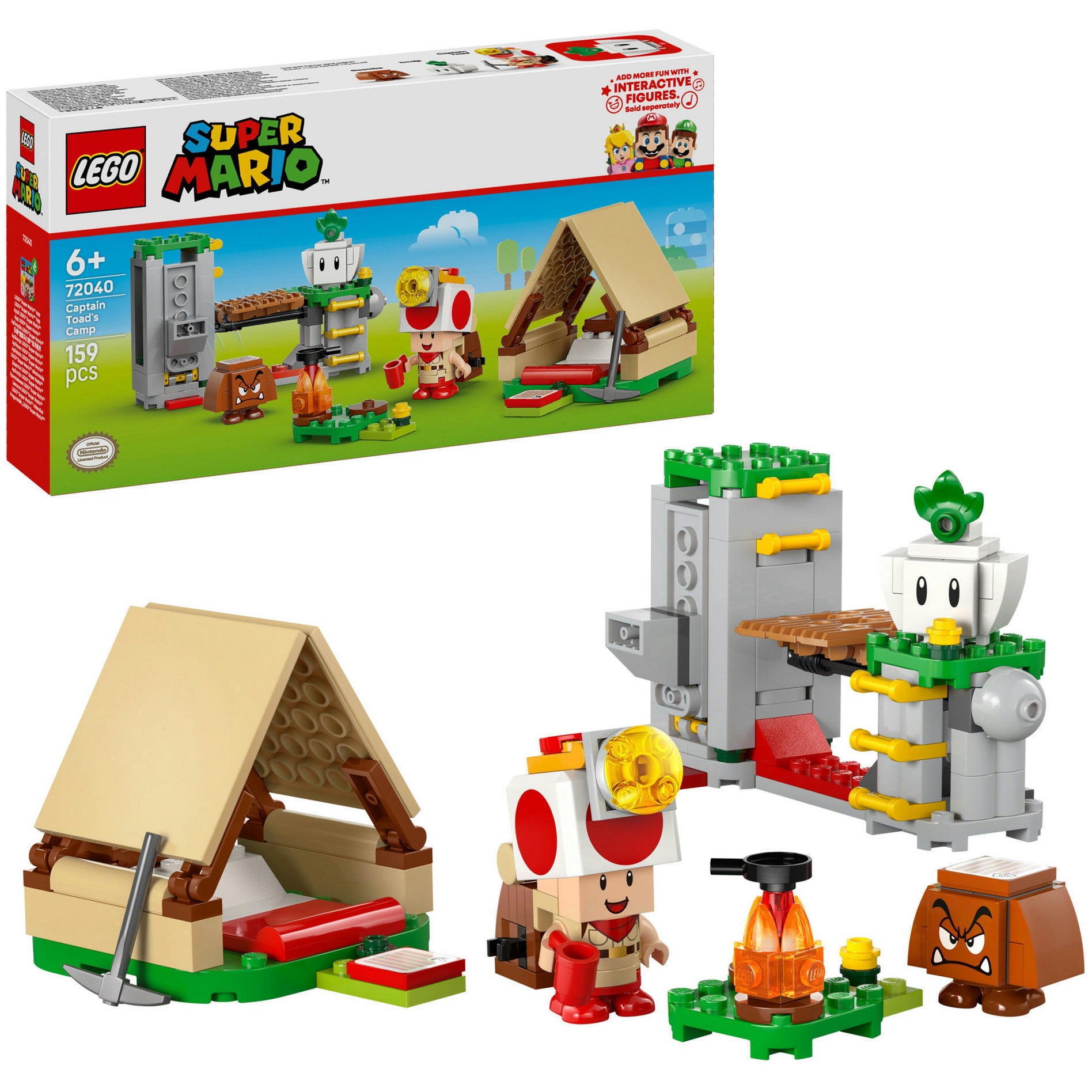 Lego super mario 72040 toad-baas kampeerplaats