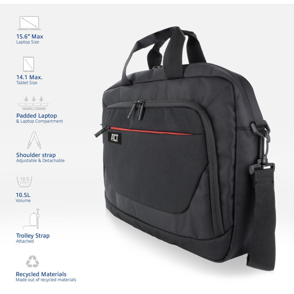 ACT Connectivity - ACT Connectivity suburb schoudertas voor laptops tot 156" laptoptas (zwart)