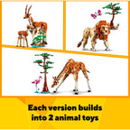 LEGO - creator 3in1 safaridieren speelgoed set met giraffe gazelles en leeuw 31150