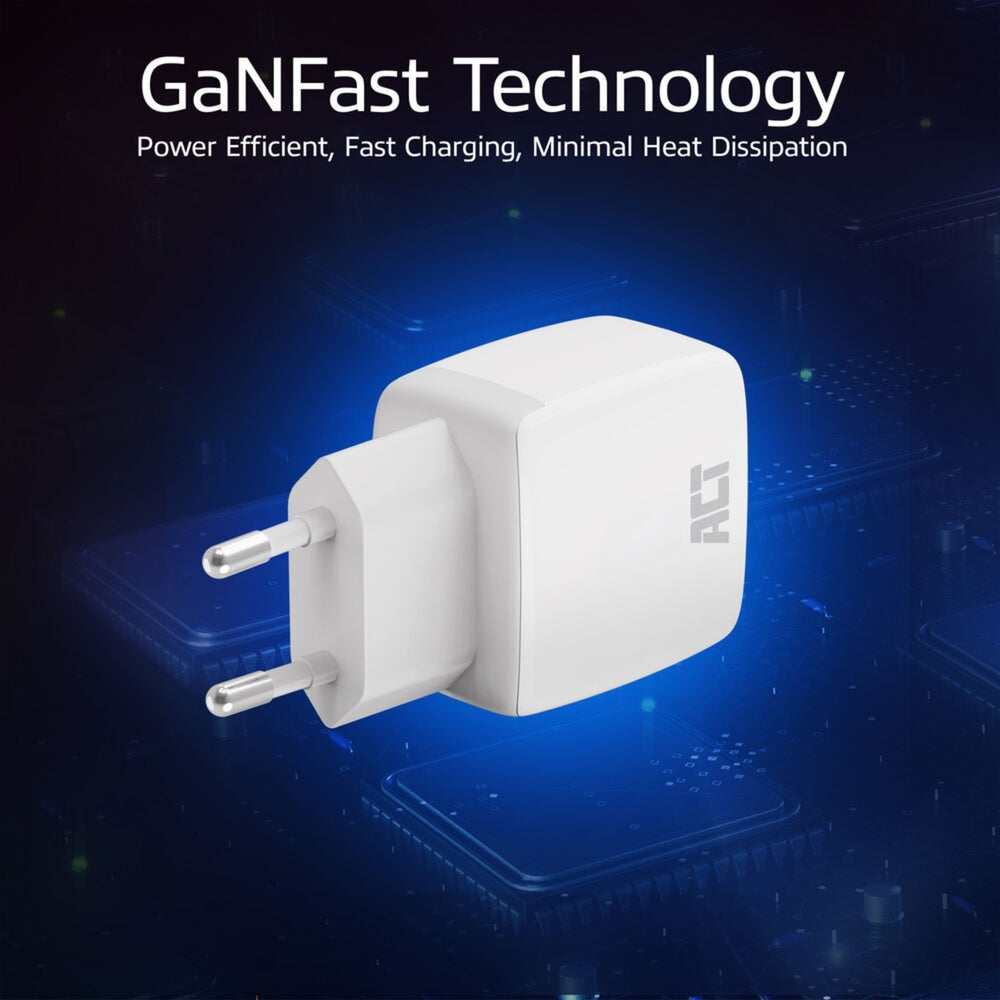 ACT Connectivity - ACT Connectivity usb-c & usb-a lader 20w met power delivery pps quick charge ganfast oplader (wit)