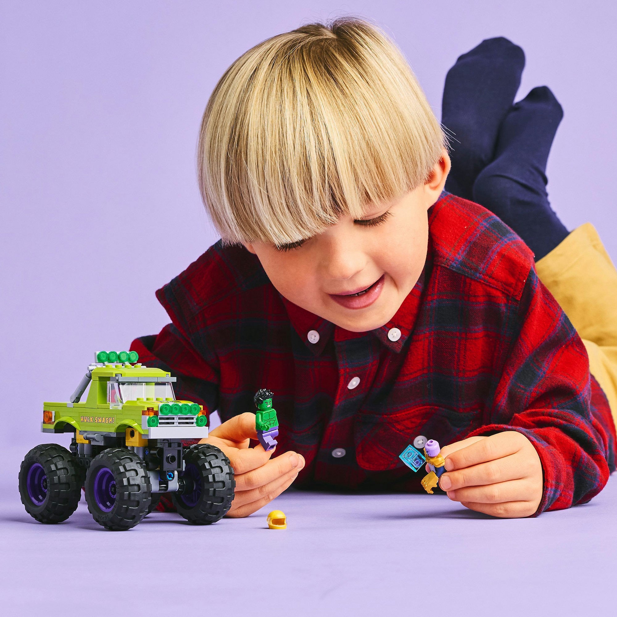 Lego marvel 76312 de hulk truck vs. thanos