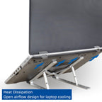 Act connectivity laptopstandaard aluminium, opvouwbaar (aluminium, hoogte verstelbaar in 7 standen)