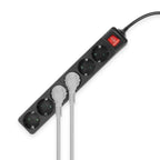 ACT Connectivity - ACT Connectivity Act stekkerdoos met lichtgevende schakelaar 6 sockets 3 m zwart ac2465