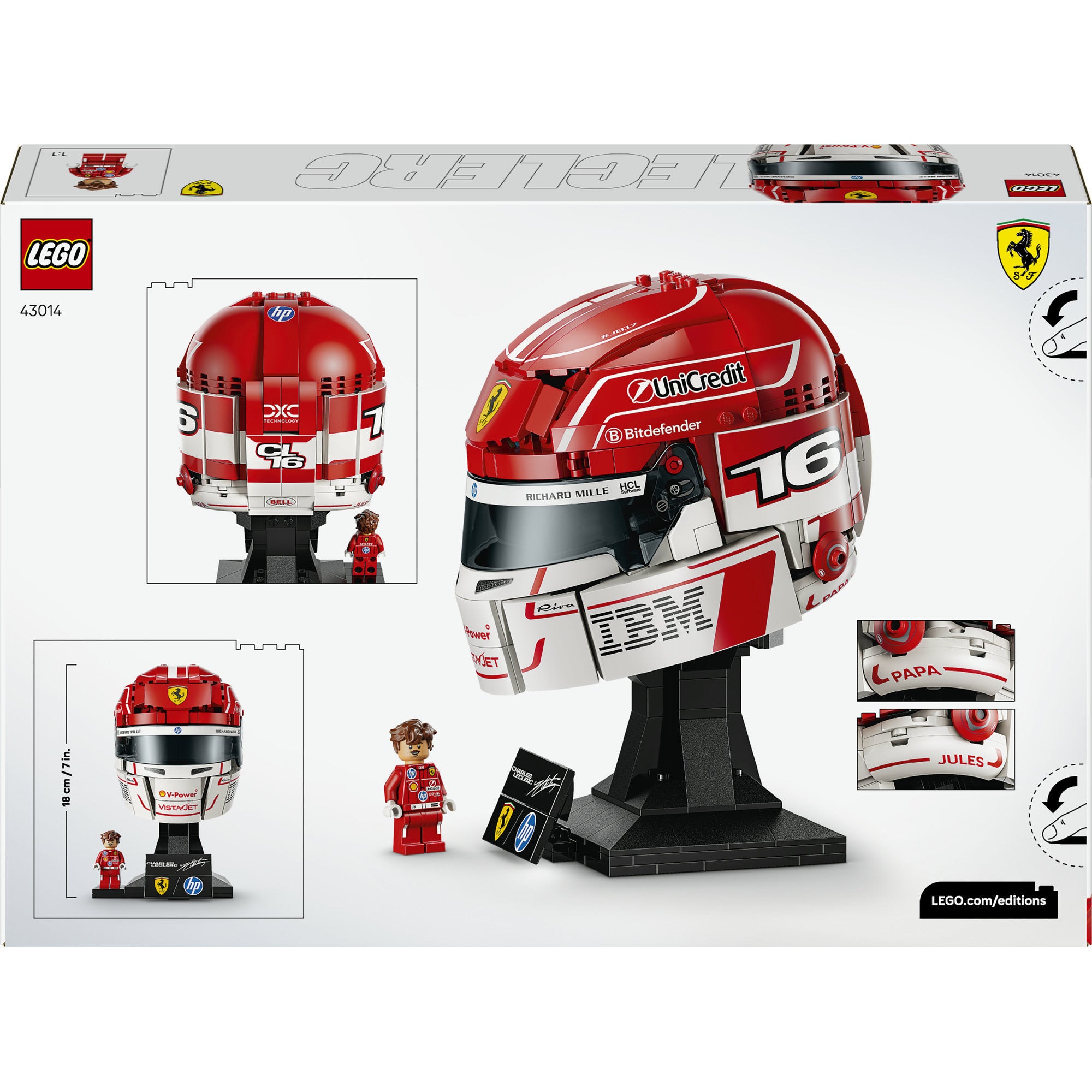 Lego editions scuderia ferrari hp helm van charles leclerc - 43014