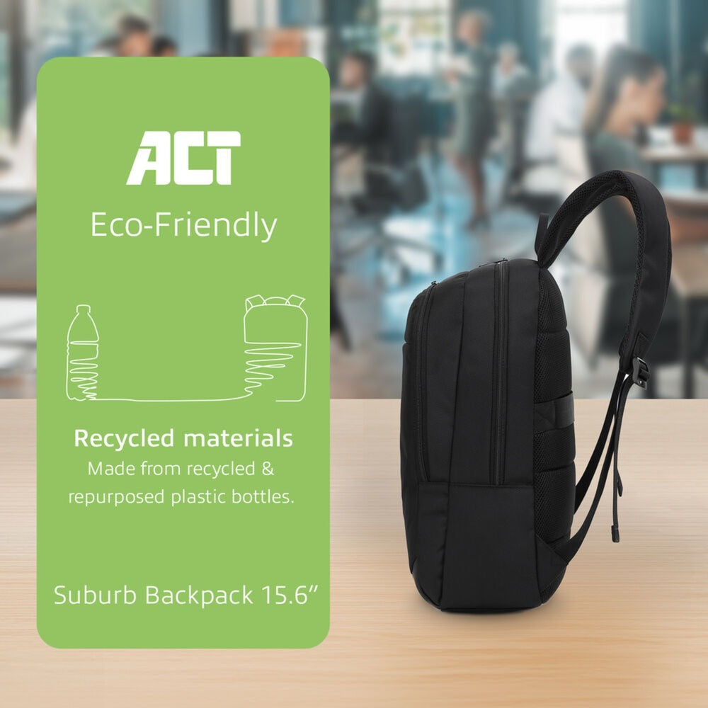 ACT Connectivity - ACT Connectivity suburb rugzak voor laptops tot 156" (zwart)