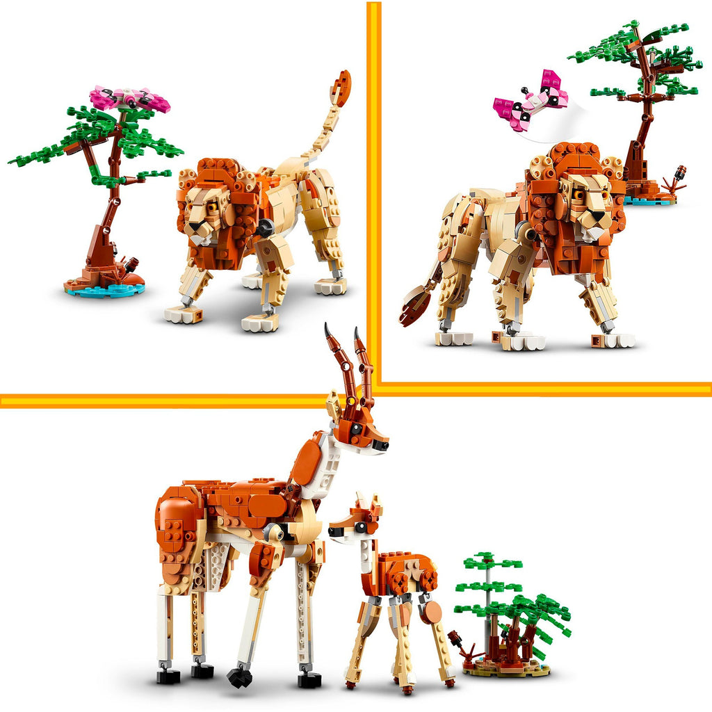 LEGO - creator 3in1 safaridieren speelgoed set met giraffe gazelles en leeuw 31150