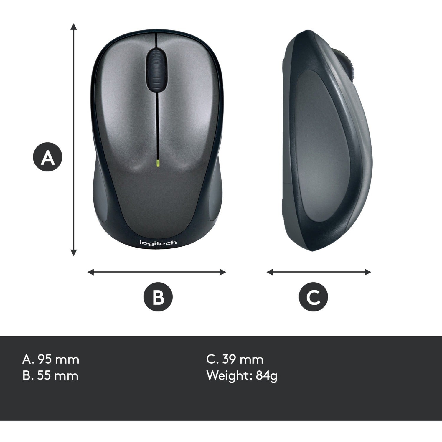 Muis draadloos logitech m325 grijs