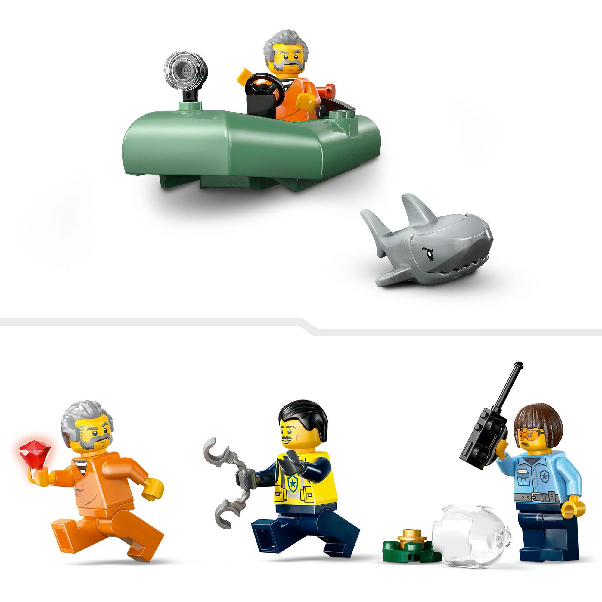 Lego city - achtervolging met politieboot constructiespeelgoed (60456)