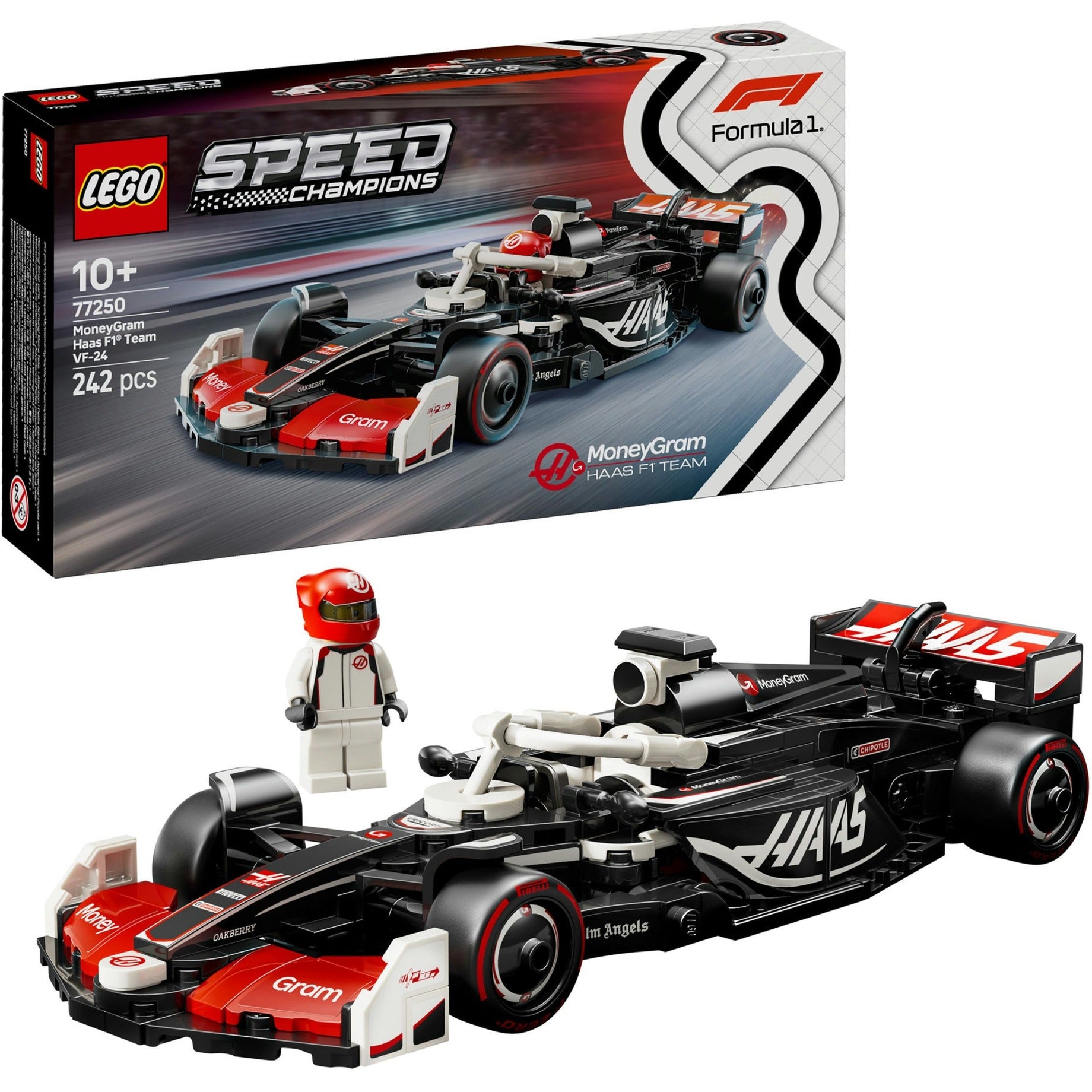 Lego speed champions 77250 moneygram haas f1 team vf-24 racewagen