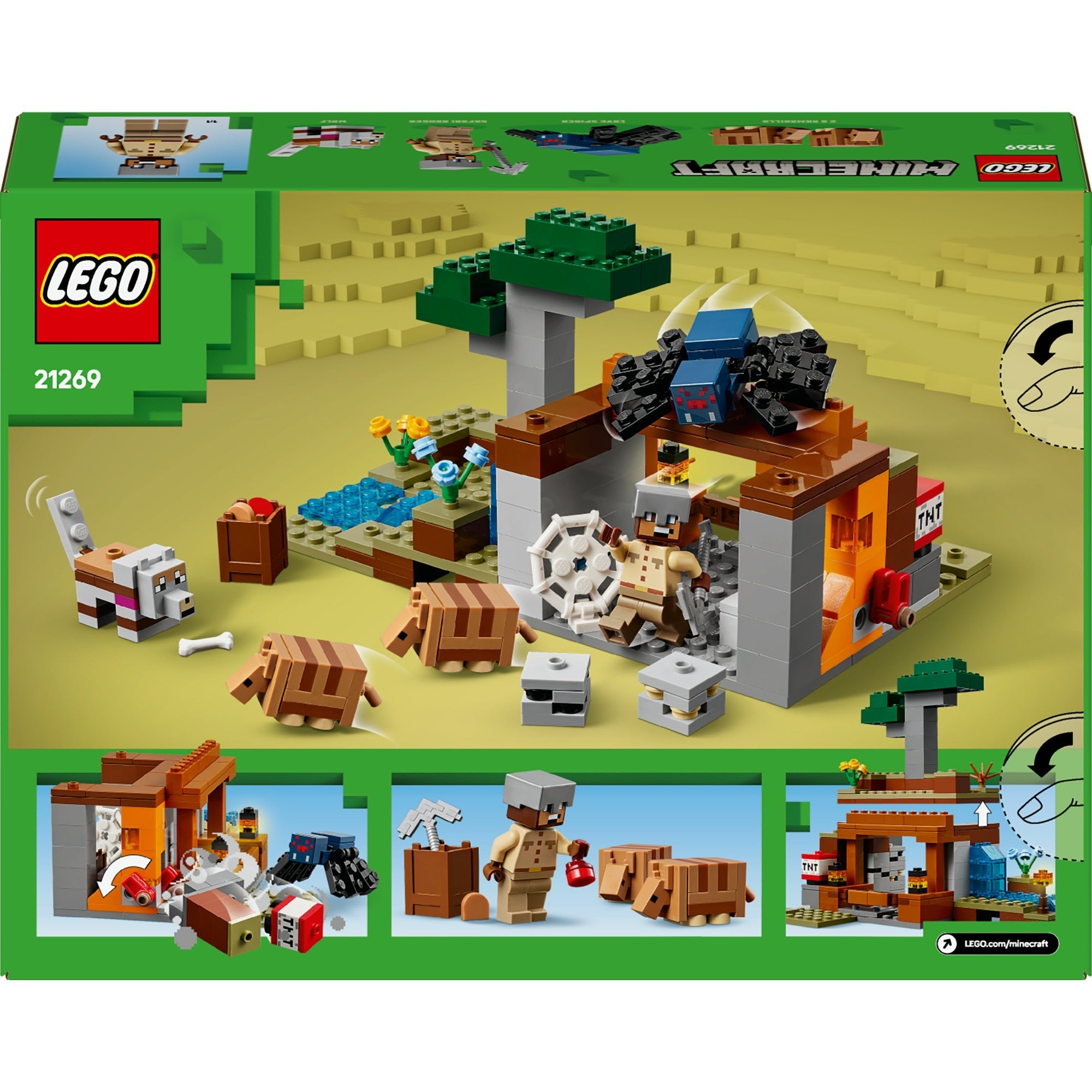 Lego minecraft 21269 de gordeldieren bij de mijn