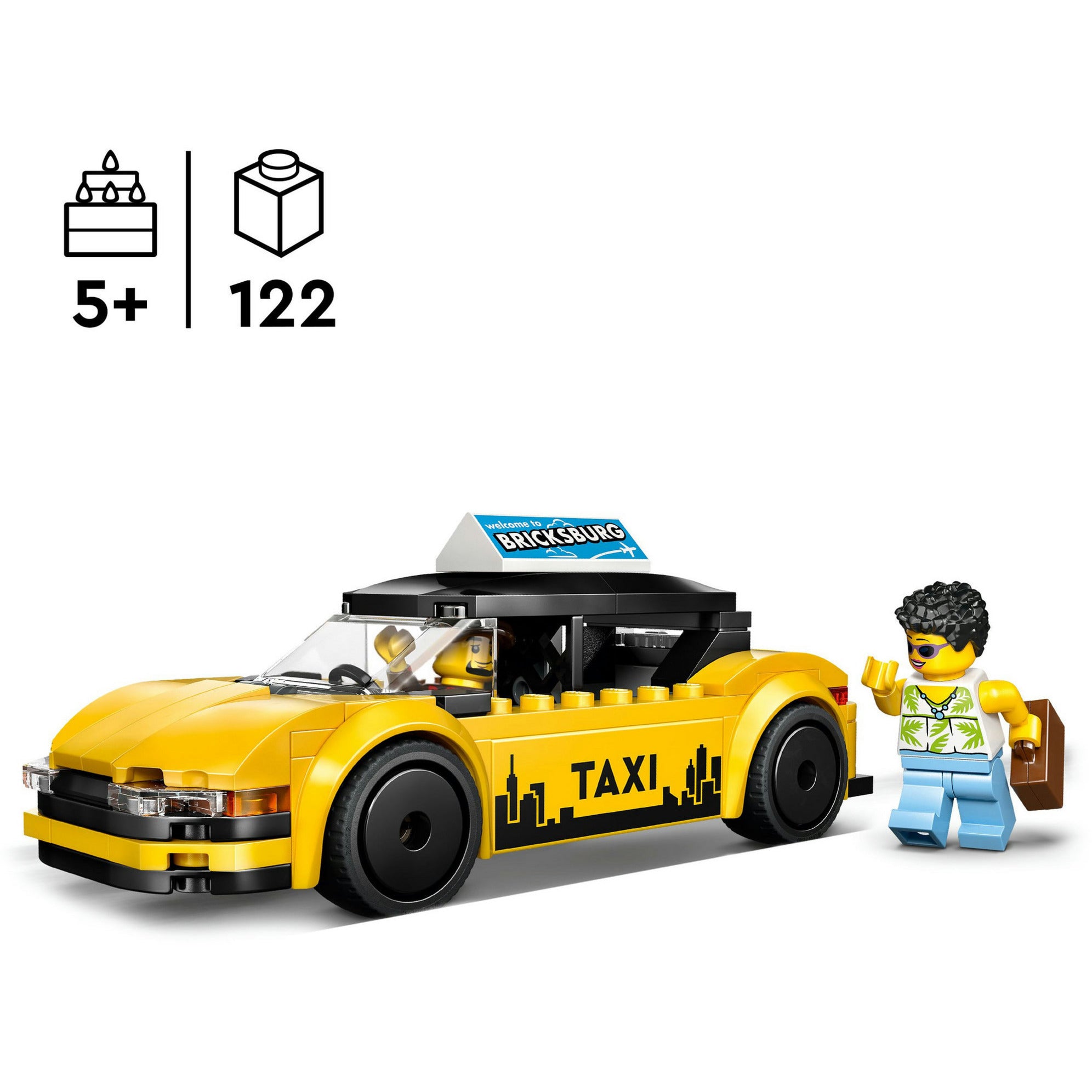 Lego city yellow taxi constructiespeelgoed
