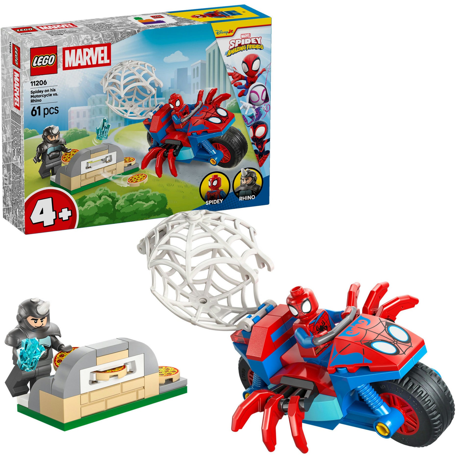 Lego marvel spidey on his motorcycle vs. rhino - 11206