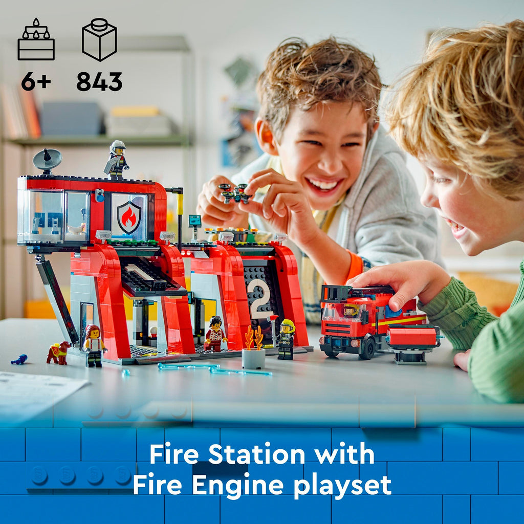 Lego city brandweerkazerne en brandweerauto - 60414
