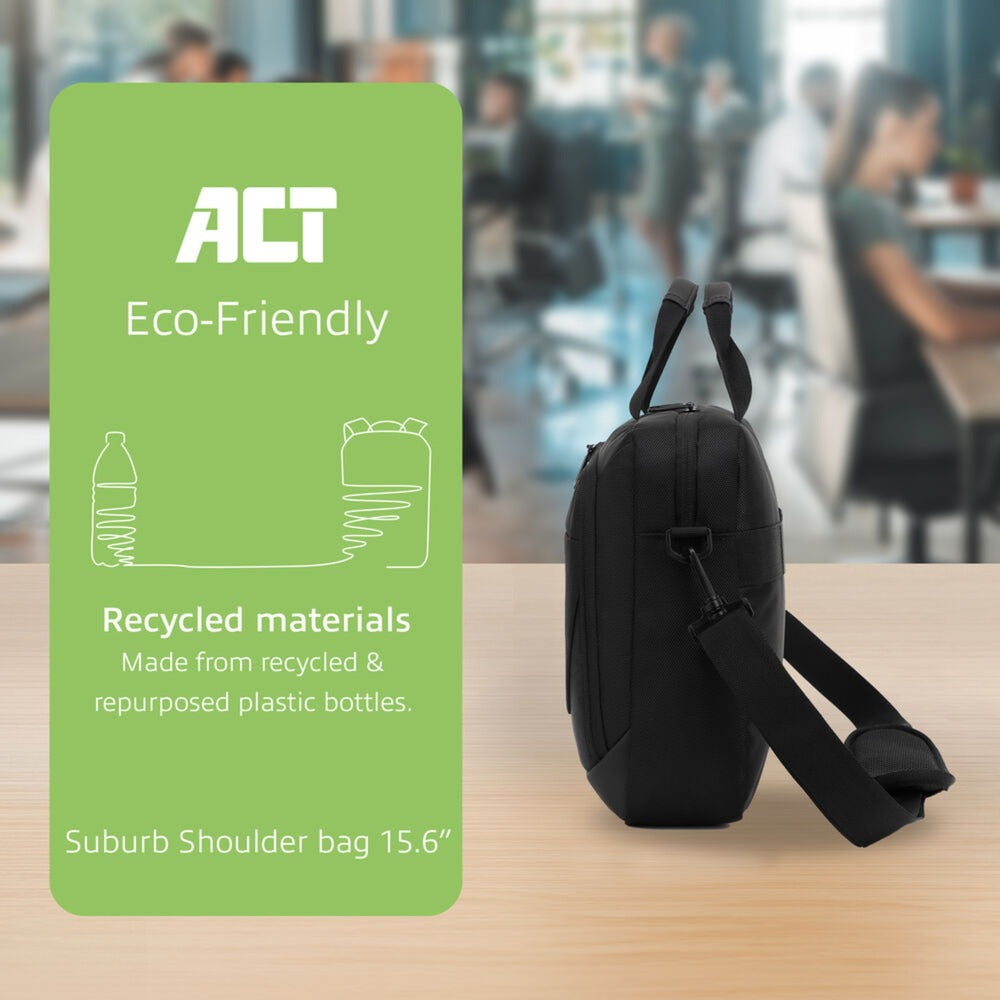 ACT Connectivity - ACT Connectivity suburb schoudertas voor laptops tot 156" laptoptas (zwart)