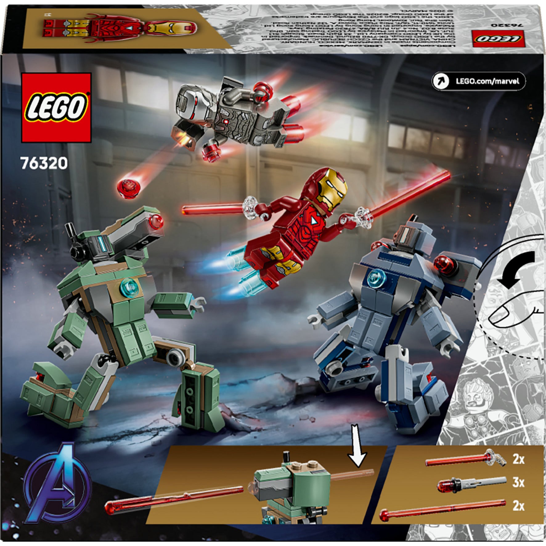 Lego super heroes marvel 76320 iron man en war machine vs hammer drones