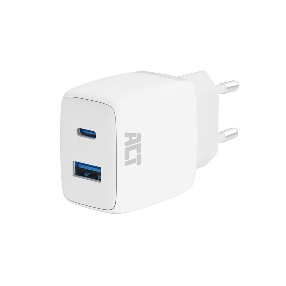 ACT Connectivity - ACT Connectivity usb-c & usb-a lader 20w met power delivery pps quick charge ganfast oplader (wit)