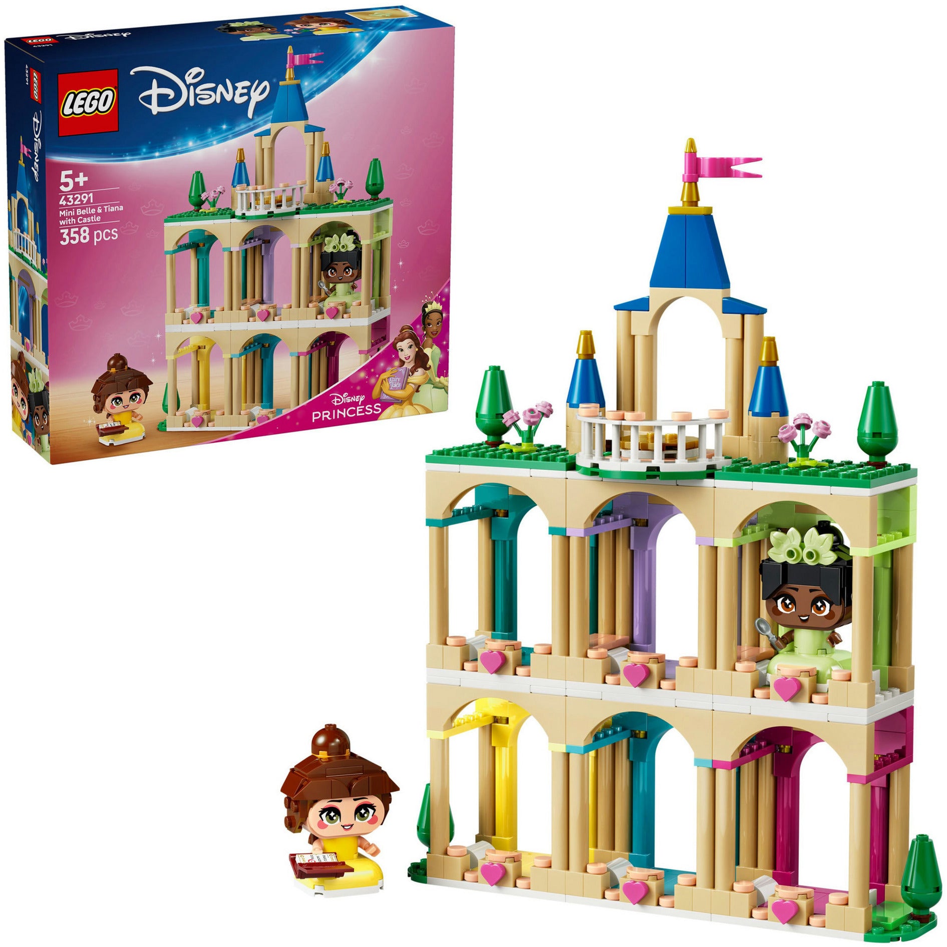 Lego disney princess 43291 mini belle en tiana met kasteel