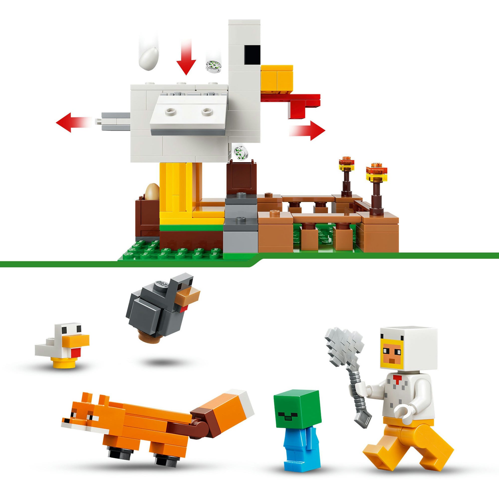 LEGO - minecraft kippenboerderij dieren speelgoed voor kinderen - 21585