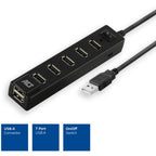 ACT Connectivity - ACT Connectivity usb hub 7 port met aan- en uit schakelaar usb-hub (zwart)