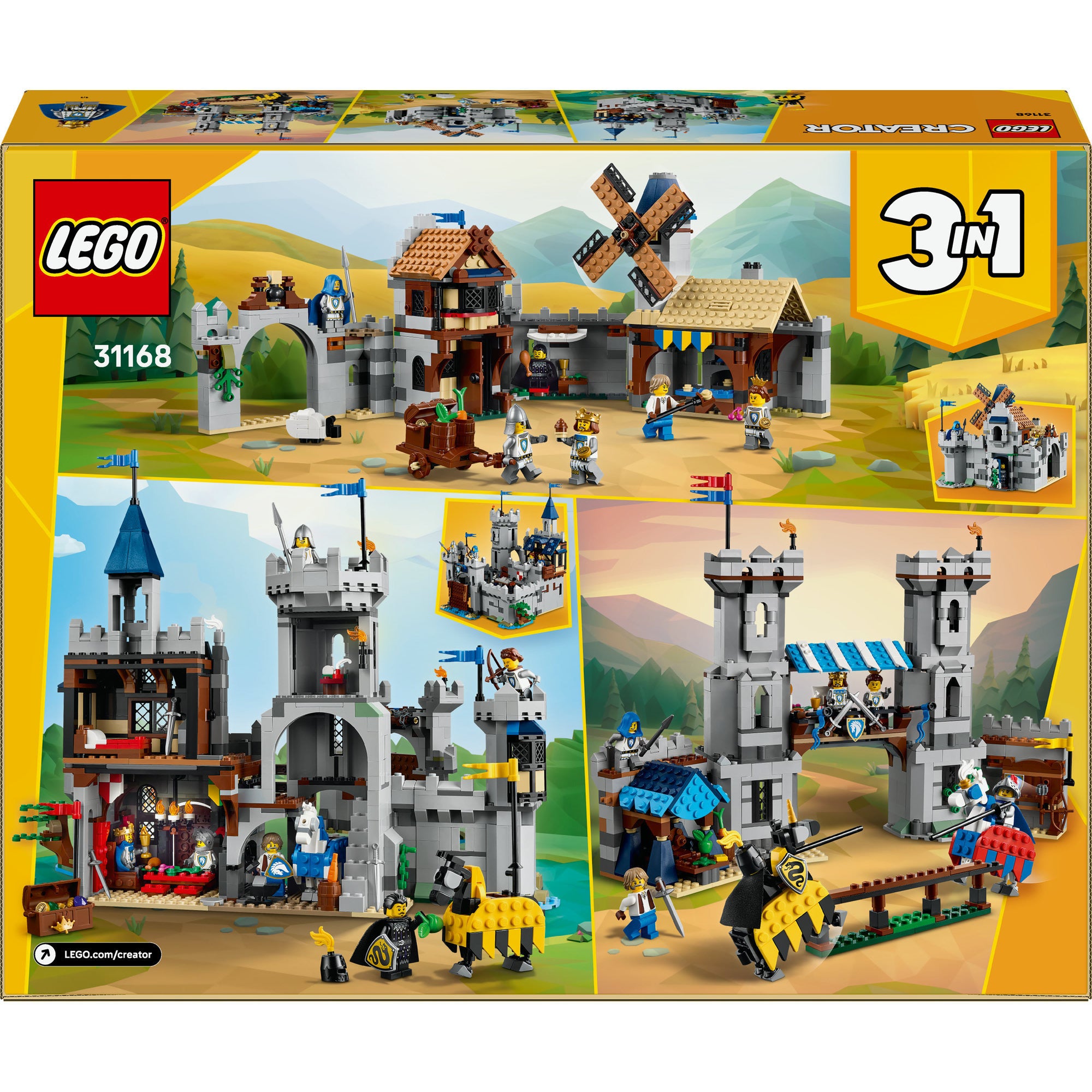 Lego creator 31168 middeleeuwse kasteel met ridders te paard