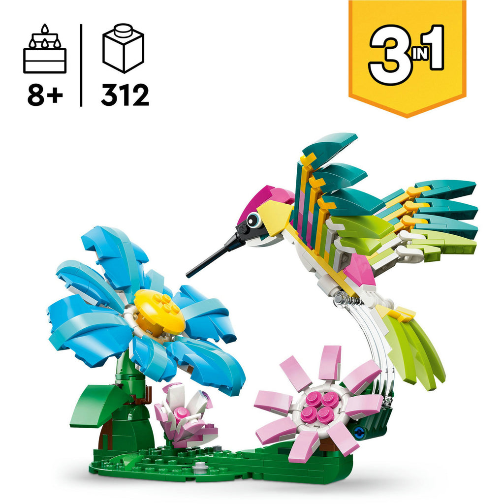 Lego creator 31384 wilde dieren: kleurrijke kolibrie