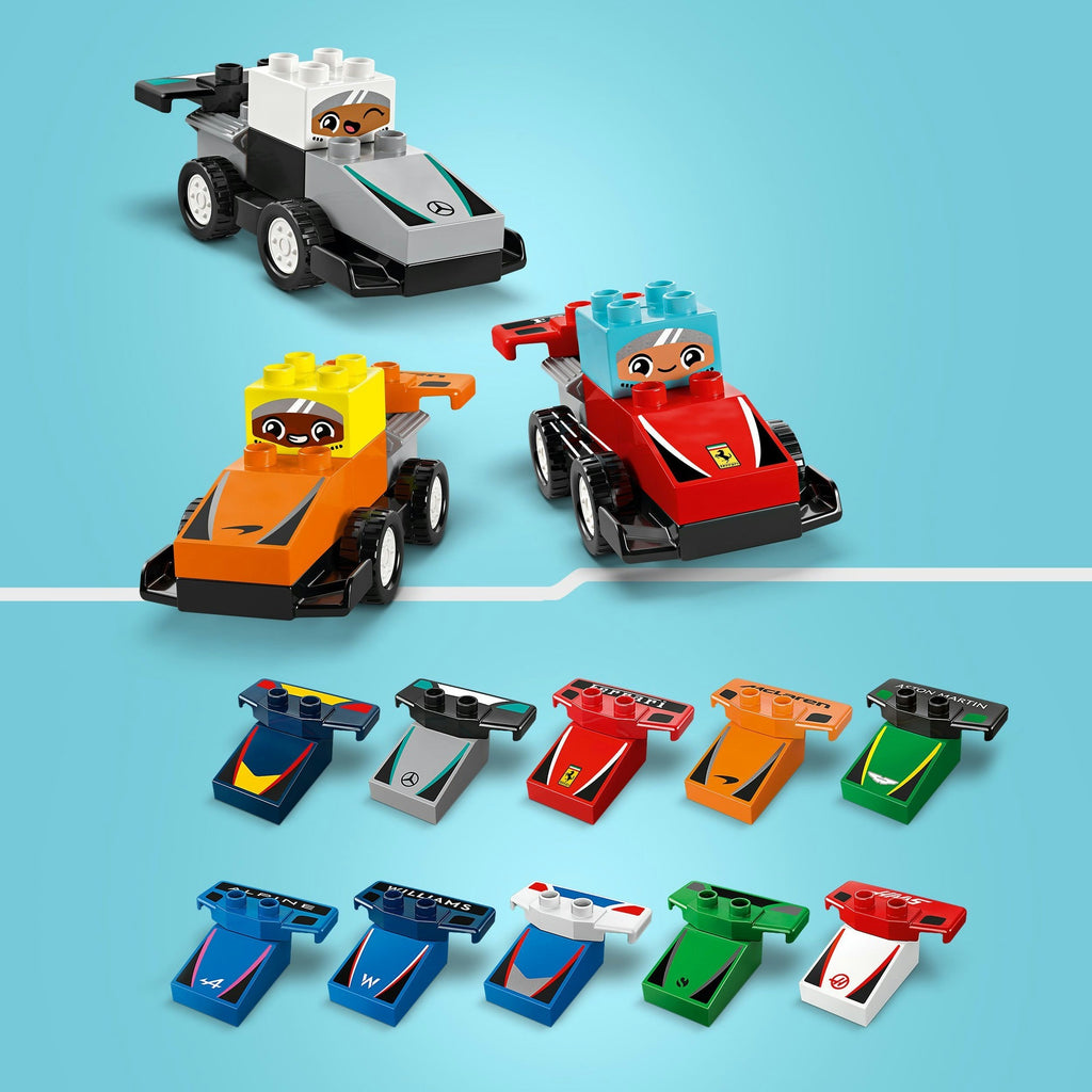 Lego duplo town 10445 f1 team racewagens en coureurs