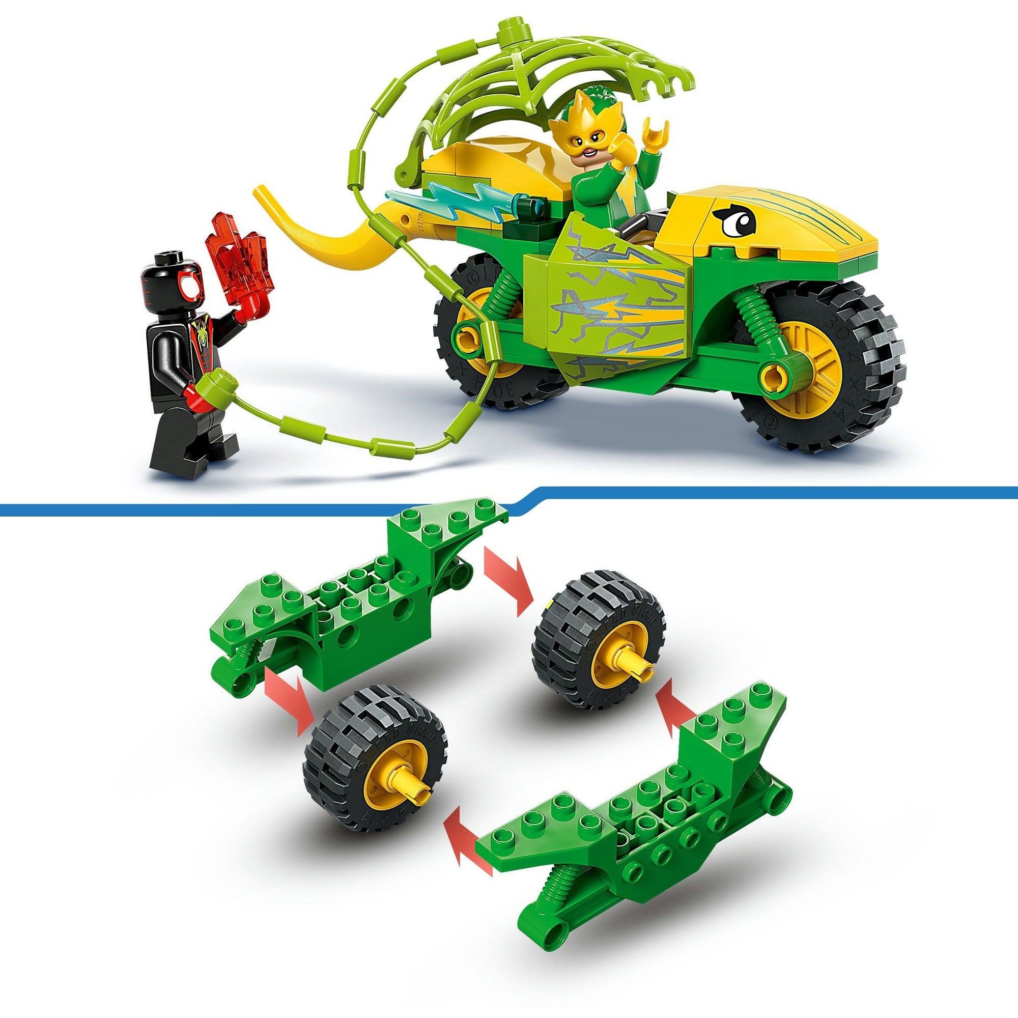 LEGO - spidey 11198 spin en electro achtervolging met dinosaurusvoertuigen