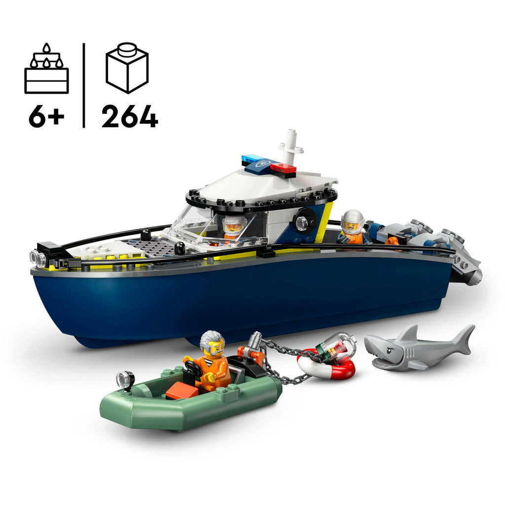 Lego city - achtervolging met politieboot constructiespeelgoed (60456)