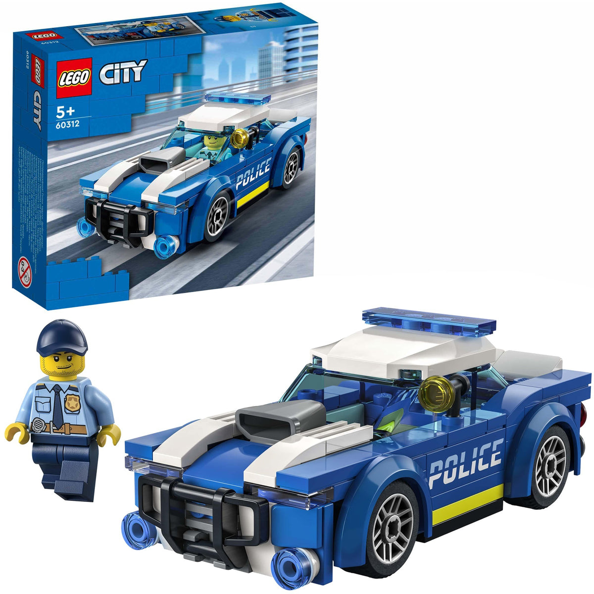 LEGO - ® city politiewagen 60312 bouwset voor kinderen vanaf 5 jaar; inclusief een minifiguur van een politieagent met een zaklamp en politiepet (94 onderdelen)