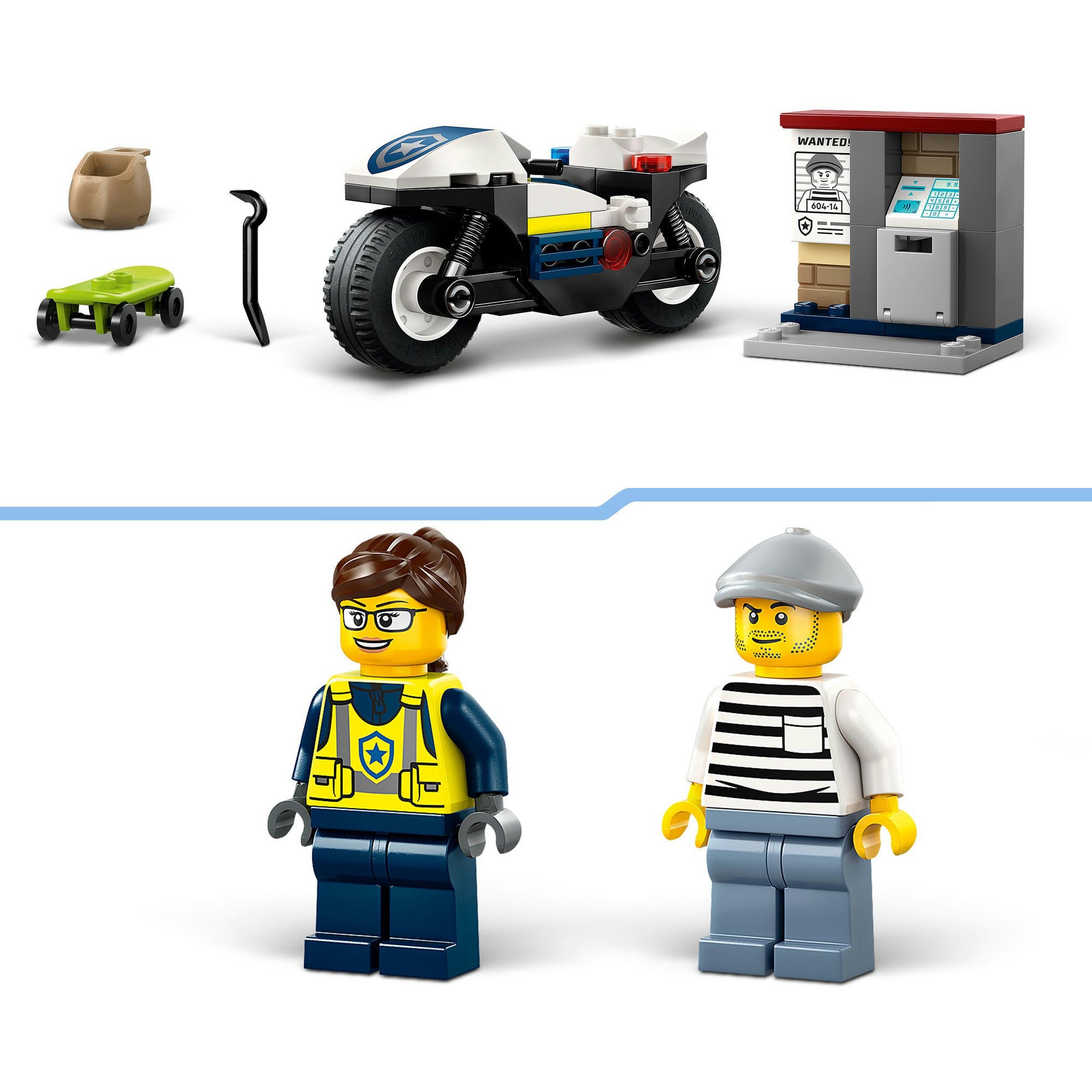 Lego city 60455 achtervolging op politiemotor