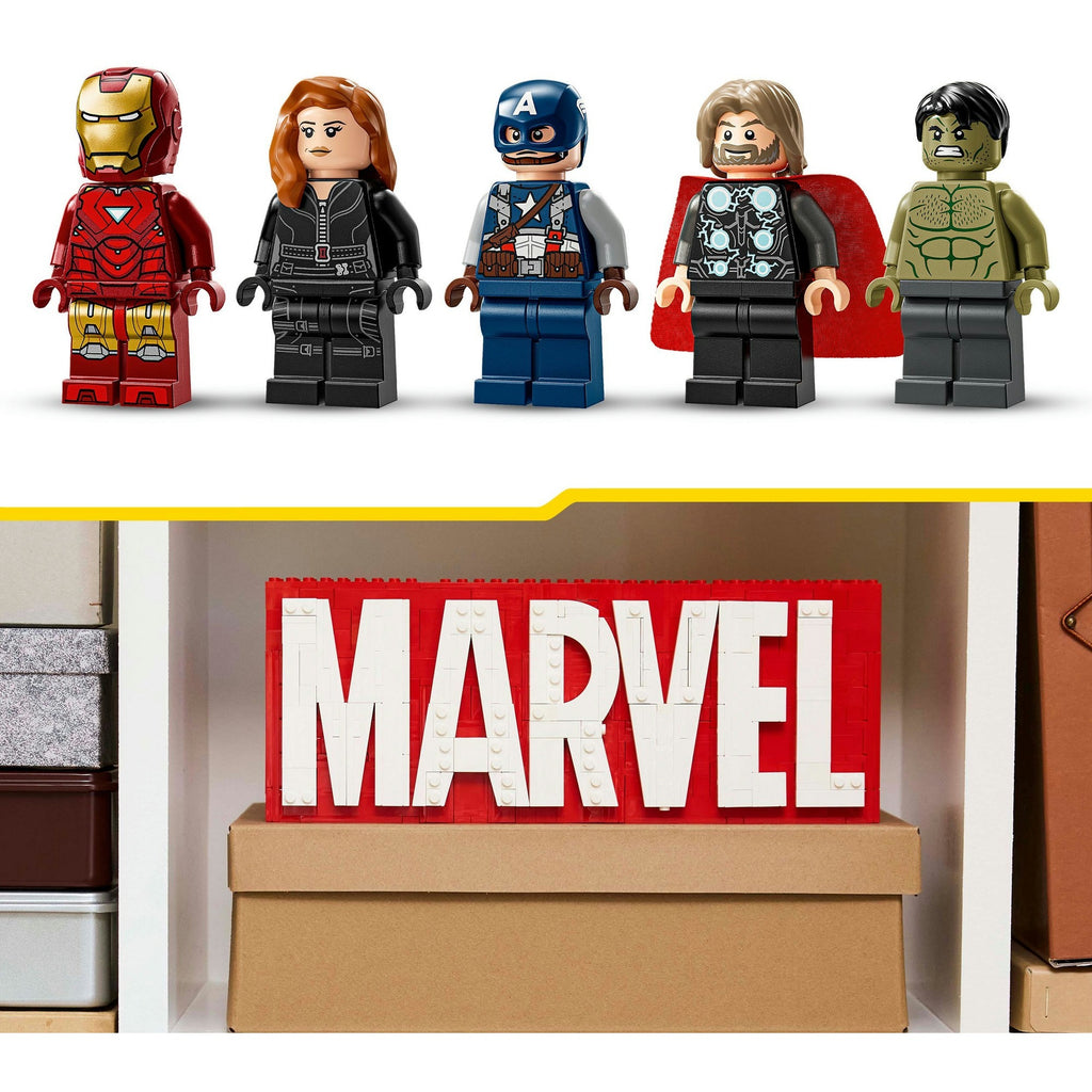 Lego super heroes 76313 marvel logo en minifiguren