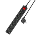 ACT Connectivity - ACT Connectivity Act stekkerdoos met lichtgevende schakelaar 6 sockets 3 m zwart ac2465