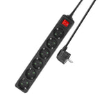 ACT Connectivity - ACT Connectivity Act stekkerdoos met lichtgevende schakelaar 6 sockets 3 m zwart ac2465