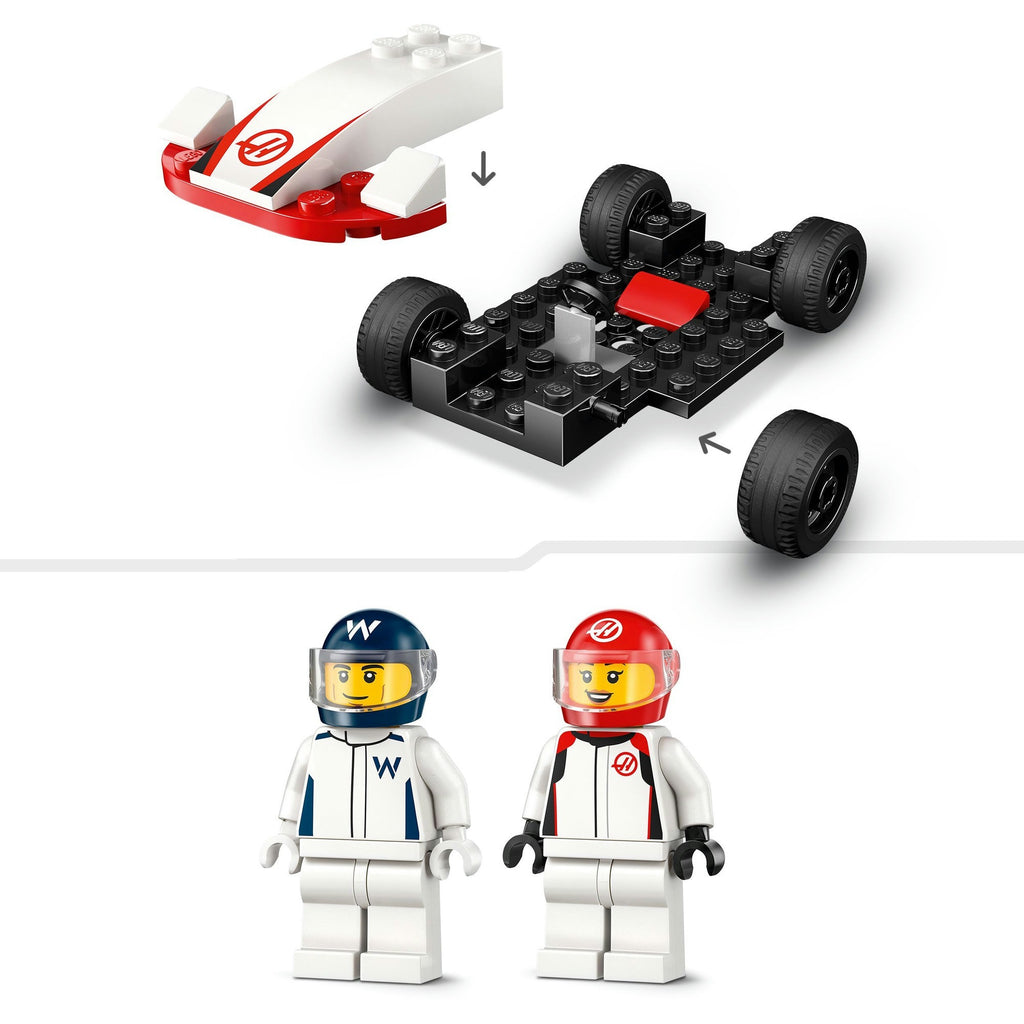 Lego city 60464 f1 williams racing en haas f1 racewagens