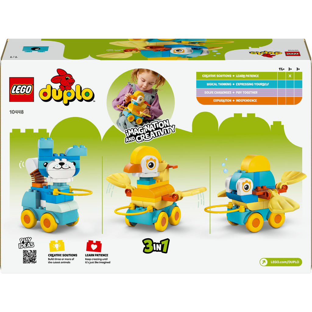 LEGO - duplo 3-in-1 dieren op wielen educatief speelgoed voor peuters 10448