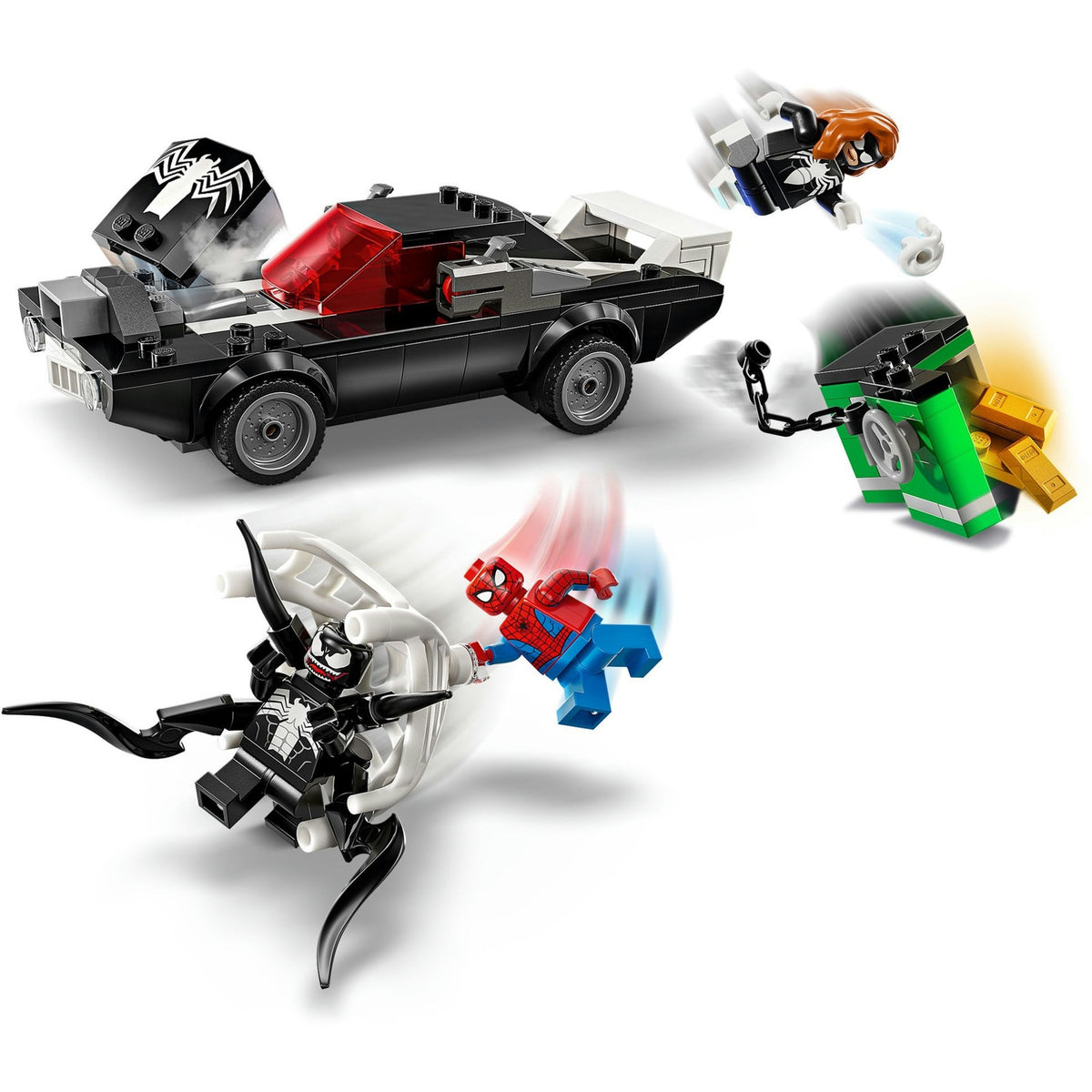 Lego super heroes 76309 spider-man vs. venoms klassieke auto