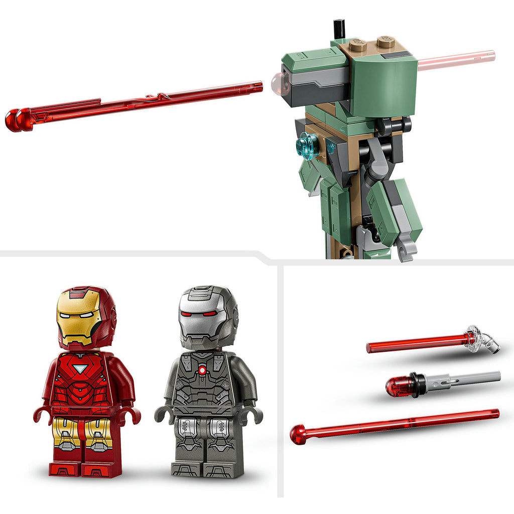 Lego ® ǀ marvel iron man en war machine vs. hammer drones - 76320