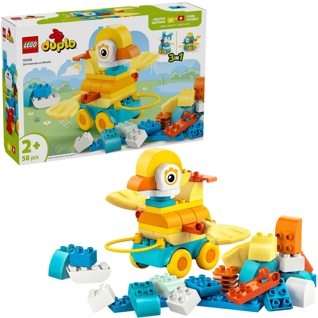 LEGO - duplo 3-in-1 dieren op wielen educatief speelgoed voor peuters 10448