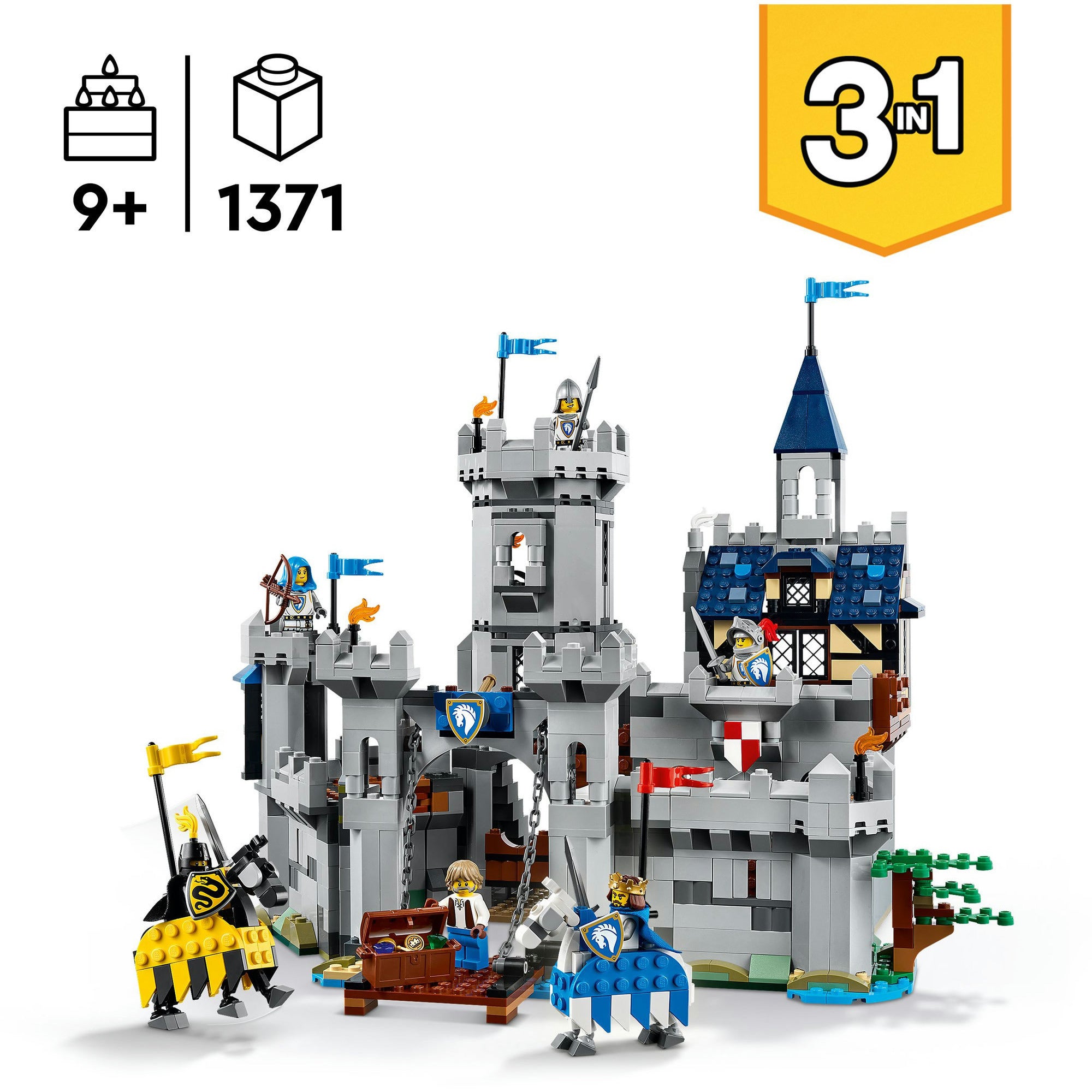 Lego creator 31168 middeleeuwse kasteel met ridders te paard