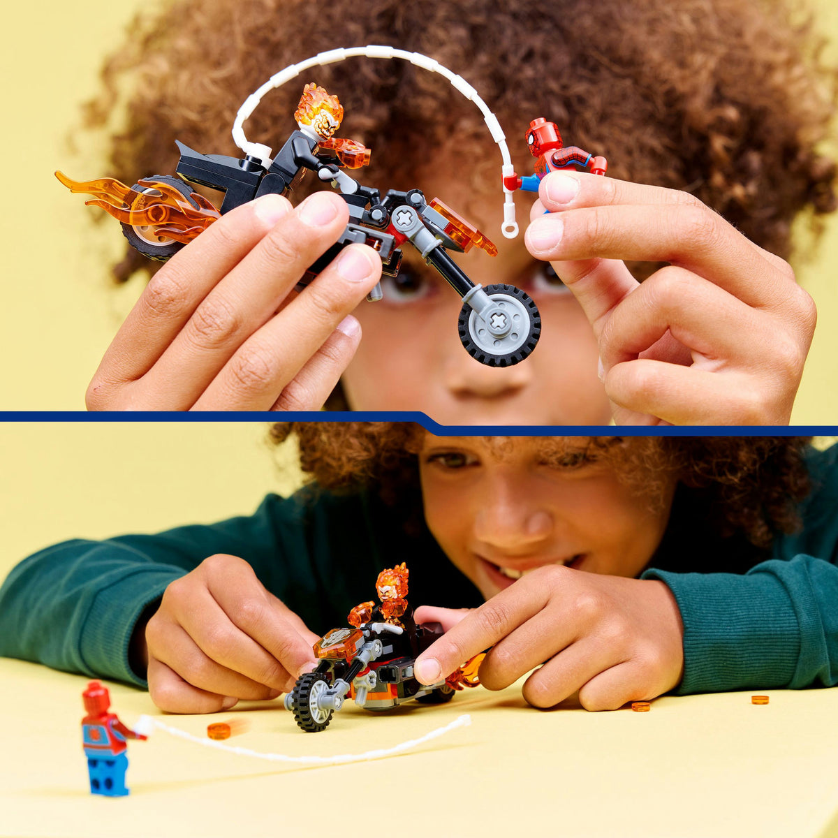 Lego marvel spider-man vs. ghost rider motor speelgoed voor kinderen 76335