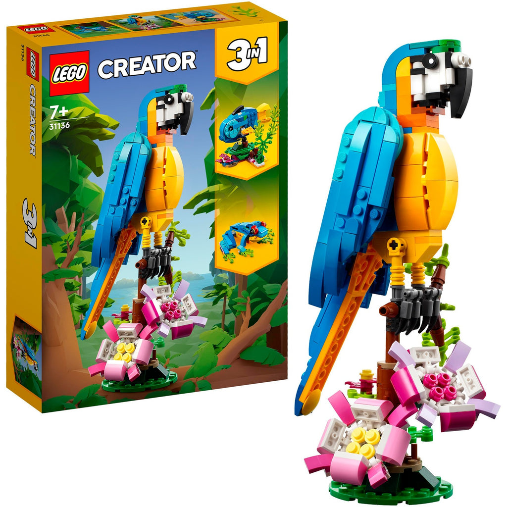 Lego creator 3-in-1 - exotische papegaai constructiespeelgoed (31136)